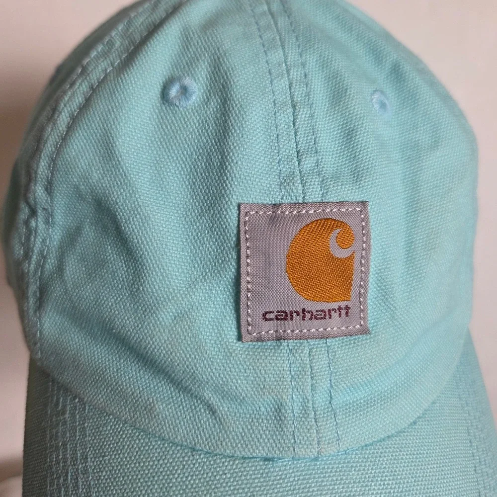 Carhartt Kids Canvas Baseball Cap Aqua Blue Adjustable Hat‎ One Size Outdoors